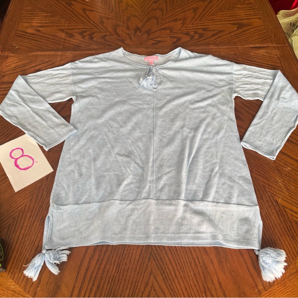 Lilly Pulitzer Blue Tassel Sweater Med‎